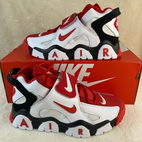 nike air barrage white red black